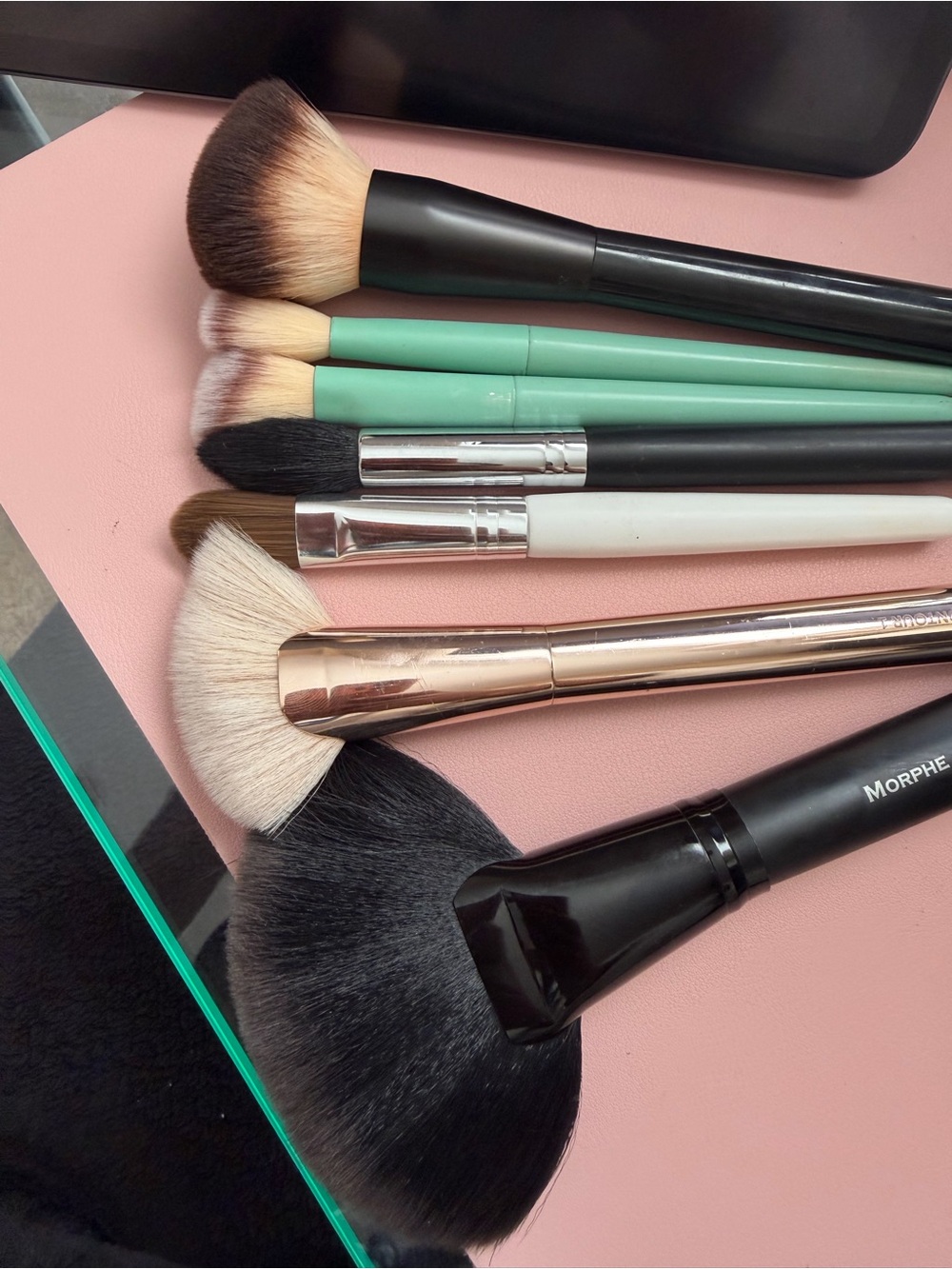 Patrick Ta Makeup Brush Collection with Black, Mint, White & Rose Gold Handles
